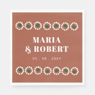 Terracotta Mexican Boho Barro Wedding Napkin