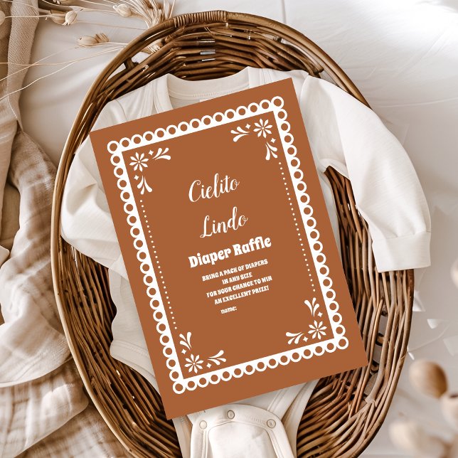 Terracotta Mexican Cielito Lindo  Diapper Raffle Enclosure Card (Creator Uploaded)