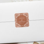 Terracotta Mexican Wedding Papel Picado Square Sticker<br><div class="desc">Add a personalised touch to your wedding favours or stationery with this terracotta square sticker,  featuring intricate Mexican papel picado details. Ideal for boho-inspired celebrations with a rustic Mexican theme.  - Matching items in our Terracotta Papel Picado Collection</div>