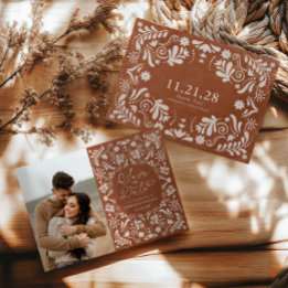 Terracotta Mexican Wedding Photo Save the Date