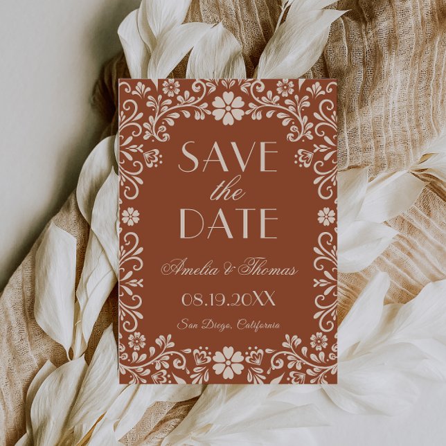 Terracotta Mexican Wedding  Save The Date (Creator Uploaded)
