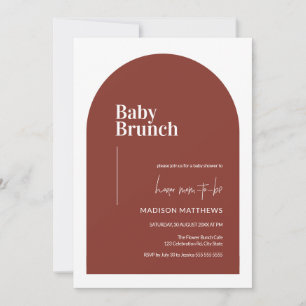 Terracotta Minimal Arch Baby Brunch Baby Shower Invitation