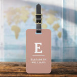 Terracotta Minimal Modern Monogram  Luggage Tag<br><div class="desc">Elevate your travel experience with our Classic Elegant Modern Minimalist Monogram Luggage Tag. This meticulously designed accessory seamlessly combines timeless elegance with contemporary minimalism, ensuring your luggage stands out with sophistication. Crafted with precision and attention to detail, this luggage tag is more than just a practical item; it's a personalised...</div>