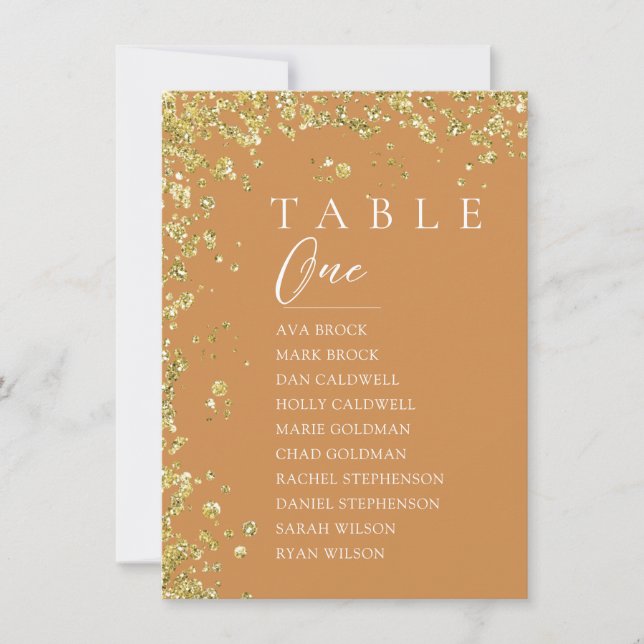 Terracotta Minimal Table Number Seating Chart (Front)