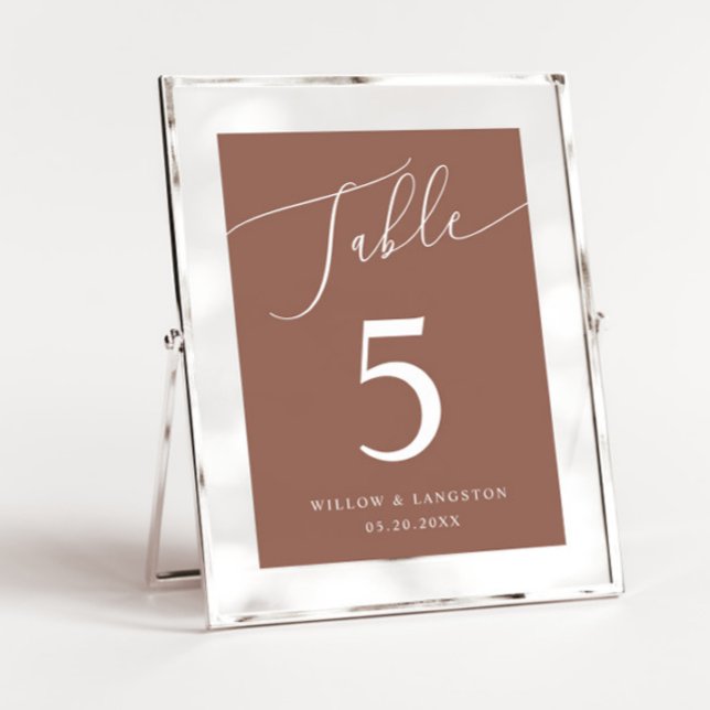 Terracotta Minimal Wedding  Table Number (Creator Uploaded)