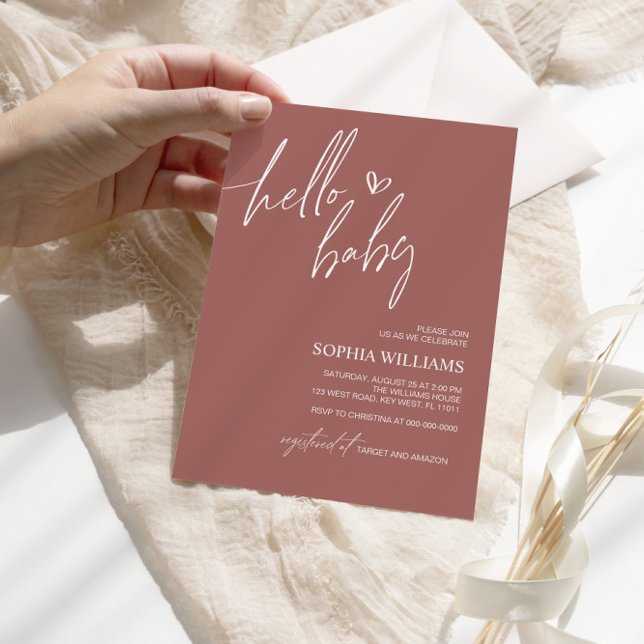 Terracotta Minimalist Baby Shower Invitation (Creator Uploaded)