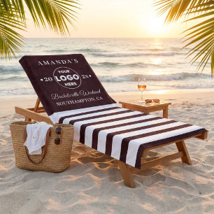 Terracotta Minimalist Bachelorette Weekend Logo  Beach Towel