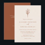 Terracotta Minimalist Bouquet QR Code Wedding Invitation<br><div class="desc">Invite family and friends with our customisable minimalist wedding invitation. It features minimalist floral bouquet line art. Personalise this boho wedding invitation by adding names, date, time, venue, and other event details. This elegant and eco-friendly invitation allows you to share your wedding details seamlessly. This minimalist wedding invitation is perfect...</div>