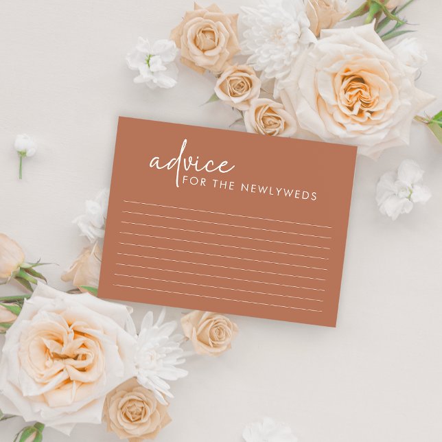 Terracotta Minimalist Bridal Shower Advice Card (Creator Uploaded)