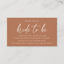 Terracotta Minimalist Bridal Shower Recipe Request
