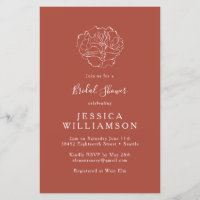 Terracotta Minimalist Budget Bridal Shower Invite