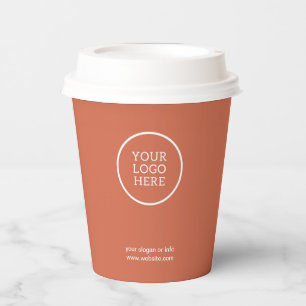 Terracotta Minimalist Business Logo Corporate Paper Cups