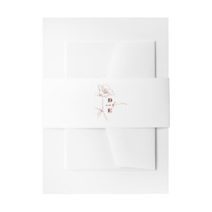 Terracotta Minimalist Couple Monogram Wedding Invitation Belly Band
