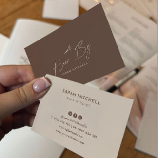 Terracotta Minimalist Hair Stylist Business Card