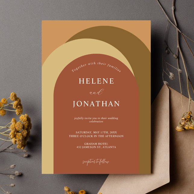 Terracotta Minimalist Modern Elegant Wedding Invitation (Terracotta Minimalist Modern Elegant Wedding Invitation)