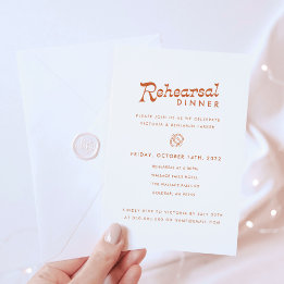Terracotta Minimalist Modern Rehearsal Dinner Invitation