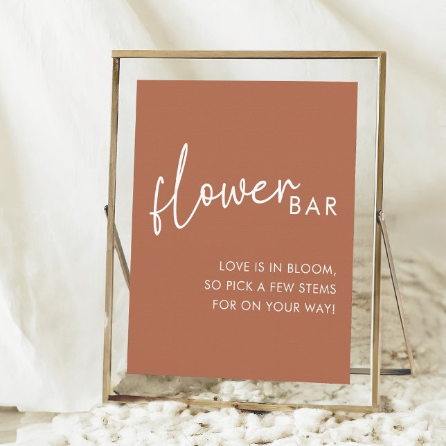 Terracotta Minimalist Script Shower Flower Bar Poster (Creator Uploaded)