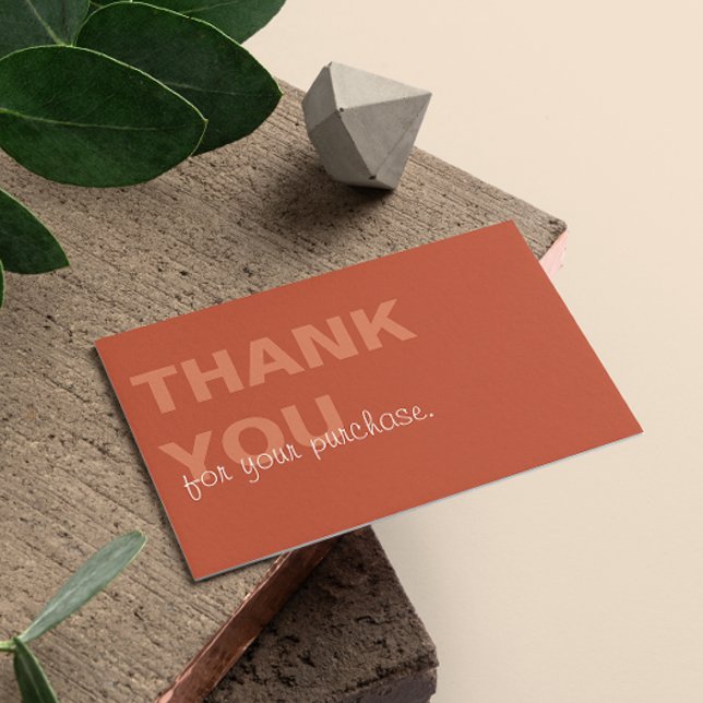 Terracotta Minimalist Thank You For Your Purchase Business Card (Terracotta Minimalist Thank You For Your Purchase Business Card)