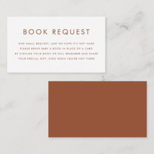 Terracotta Minimalist Typography Book Request Enclosure Card
