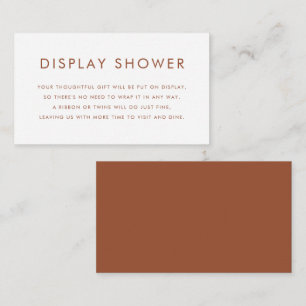 Terracotta Minimalist Typography Display Shower Enclosure Card