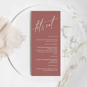 Terracotta Minimalist Wedding Menu