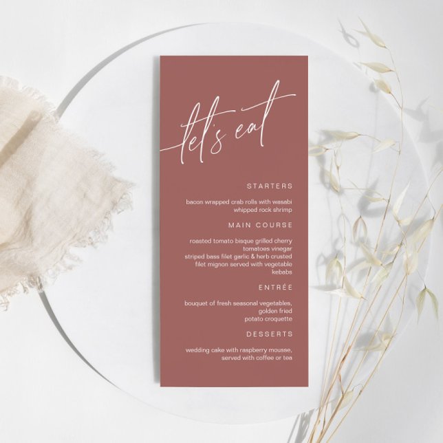 Terracotta Minimalist Wedding Menu (Creator Uploaded)