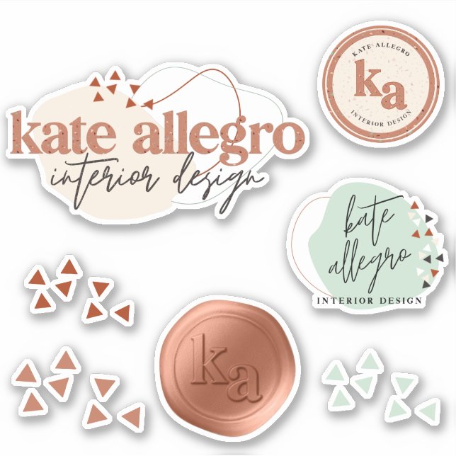 Terracotta & Mint Terrazzo Custom Company Logos (Front)