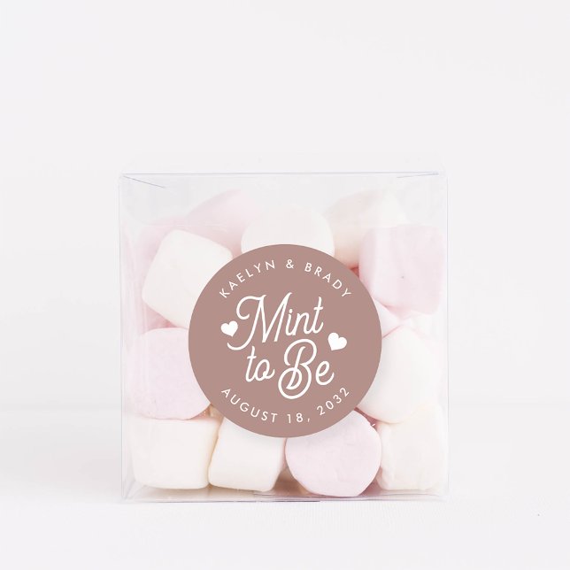 Terracotta | Mint to Be Personalised Wedding Favou Classic Round Sticker (Creator Uploaded)