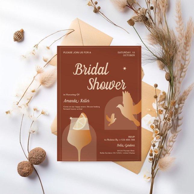 Terracotta Modern Bridal Shower Invitation (Creator Uploaded)