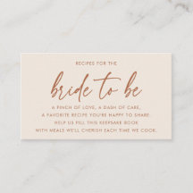 Terracotta Modern Bridal Shower Recipe Request