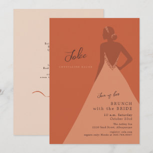 Terracotta Modern Bride Illustration Bridal Brunch Invitation