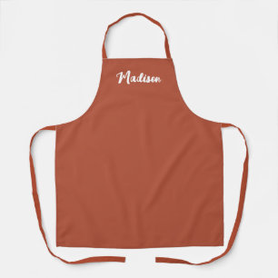 Terracotta Modern Chic Script Personalized Womens Apron