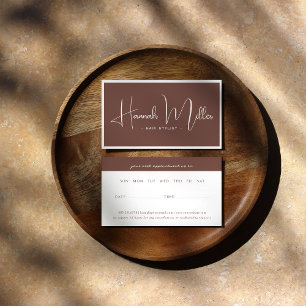 Terracotta Modern Elegant Minimalist Appointment Business Card