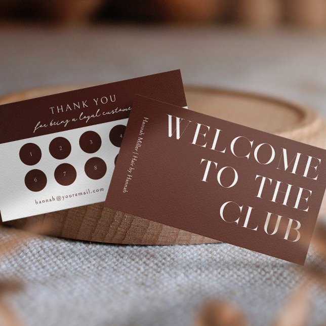 Terracotta | Modern Elegant Minimalist Loyalty  Business Card (Creator Uploaded)