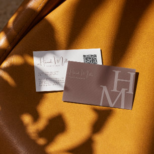 Terracotta   Modern Elegant Minimalist QR Code Business Card