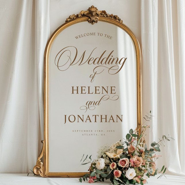 Terracotta Modern Elegant Wedding Welcome Window Cling (Terracotta Modern Elegant Wedding Welcome Window Cling)