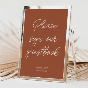 Terracotta Modern Guestbook Wedding Sign