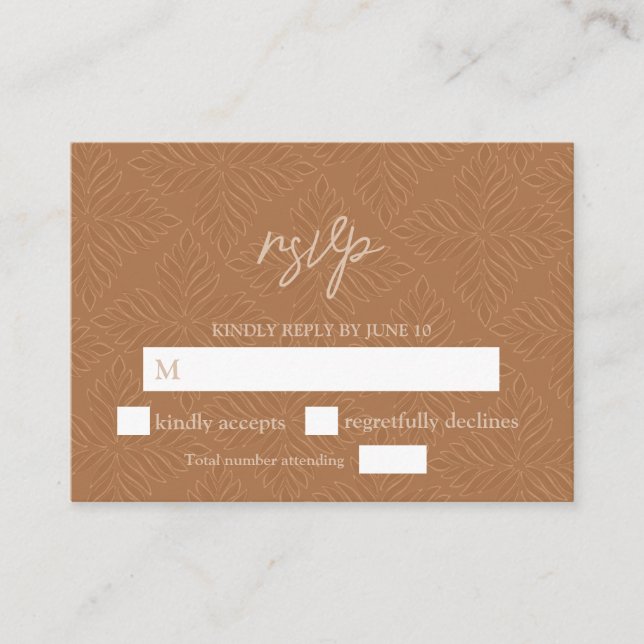 Terracotta Modern Minimalist Enclosure Card (Front)