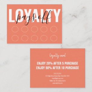 Terracotta Modern Minimalist Punch Script Loyalty Card