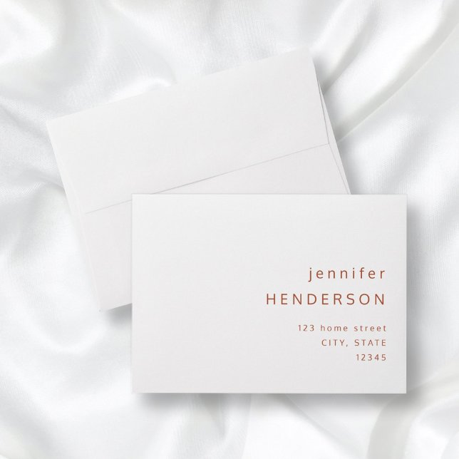 Terracotta Modern Minimalist Typography White Envelope (Creator Uploaded)