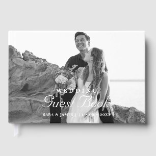 Terracotta Modern Photo Wedding Guest Book