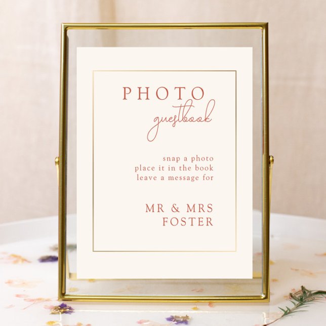 Terracotta Modern Wedding Photo Guestbook Sign (Creator Uploaded)