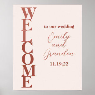 Terracotta Modern Wedding Welcome Sign