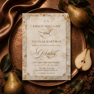 Terracotta Monogram Old Money Wedding Acrylic Invitations