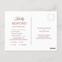 Terracotta Monogram Wedding RSVP Invitation