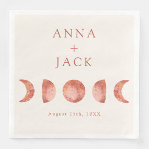 Terracotta Moon Phase Wedding Dinner Napkins