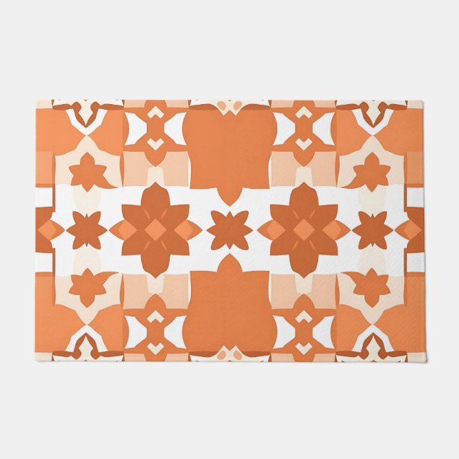 Terracotta Moroccan Tile Pattern Doormat (Front)