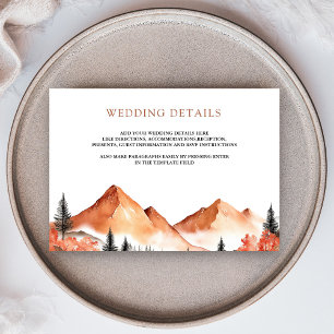 Terracotta Mountain Forest Wedding Details Enclosure Card