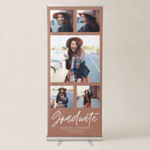 Terracotta multi photo typography graduation retractable banner
