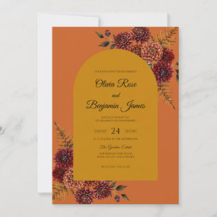 Terracotta Mustard Eucalyptus Wedding Invitation